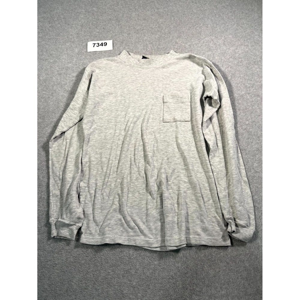 Salmon River Traders Shirt Mens Large Tall Gray Cotton Crew Neck Long‎ Sleeve